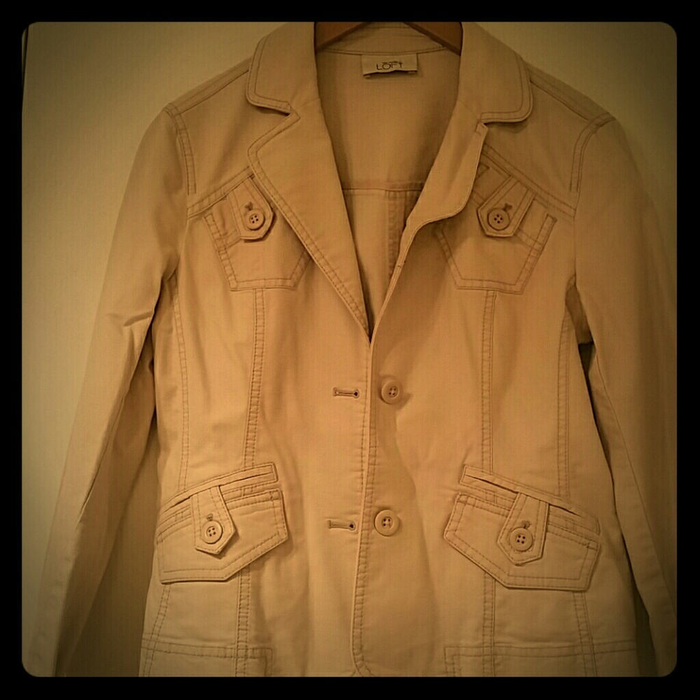 ANN TAYLOR LOFT KHAKI VINTAGE JACKET